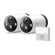 TP-Link Tapo 2K QHD 야외 무선 보안 카메라 시스템 최대 180일 배터리 컬러 나이트 비전 스타라이트 센서 동작/사람/애완동물/차량 감지 알렉사 및 구글 홈, 2K + Color Night Vision, 2 Camera System