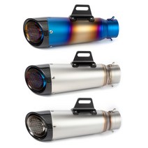 오토바이 pcx 머플러 PCX 튜닝 NMAX 스쿠터 배기 파이프 탈출 수정 된 탄소 섬유 moto 51mm 61mm for 카페 레이서 msx125 gsxr 600 mt 07, c-61mm-sc 레이저 로고
