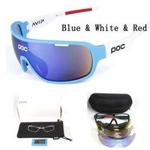 poc 야외 승마 편광 선글라스 스포츠 승마 산악 자전거 고글 방풍 uv 사이클링 안경, 청백색