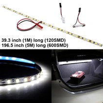 번호판등 트렁크등 차량내조명라이트 도어라이트 6000k 크세논 화이트 슈퍼 브라이트 120smd led 스트립 라이트 자동차 트렁크 화물 구역 수하물 구획 구역 또는 내부 조명, 6000k 흰색, 10m 393인치