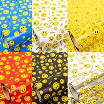 디자인랩 스마일 비닐롤포장지 2종 세트, 1세트, 레드, 화이트