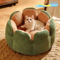 화양년화 반려동물 꽃잎 워머 침대 쿠션 +반려동물 빗 1개, 그린