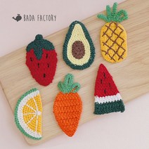 바다팩토리 과일 모양 면 니트 후르츠 와펜 패치, 딸기