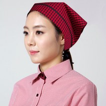 적검체크 머리스카프, 적색