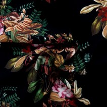 나염 폴리원단 플라워패턴 꽃무늬원단 의류원단 꽃 원단 소품만들기 패브릭원단 홈패브릭 7종, QDC, 7.블랙