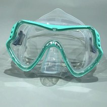 스킨스쿠버 성인용 스쿠버 다이빙 마스크 실리콘 고글 수중인양 수영 장비 도구, [06] Transparent Lakeblue