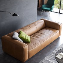 드라마 최치열 소파 천연 명품 소파 wabi-sabi 통 가죽 카우치 브랜드 엔틱, 1인, 브라운 천연소가죽