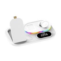 Olaka 오라카 4 IN 1 무드등 무선 고속 충전기, RGB+삼성 워치 적용, 화이트