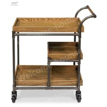 북웨건 책꽂이 트레일러 선반 원목 트레이 도서관 트롤리 이동식 북카트 책장, 01.75x45x86