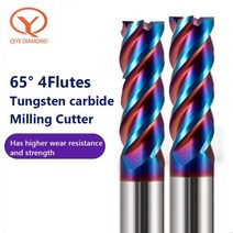 엔드밀 드릴밀 Qiye 가격 절단 hrc65 4 플루트 엔드 밀 1 20mm 생크 금속 키 시트 페이스 라우터 비트 카바이드 밀링 커터 텅스텐, 3x12x3x100