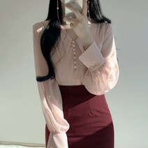 미스트롯 송가인 블라우스 V넥 쉬폰 셔츠 봄 2020셔츠