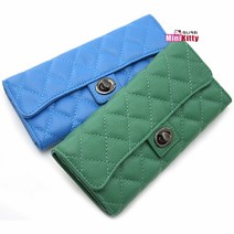 퀼팅 누빔 장지갑 (블루) [0131_01738/minikitty]
