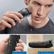 브라운 호환 전기 면도기 플로팅 3 커터 IPX7 방수 남성용 충전식 왕복 301S, 한개옵션0