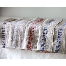 샤르베 에디션즈 Bon appetit 본아페티 키친크로스 프렌치 린넨, [라지] 네추럴린넨/레드