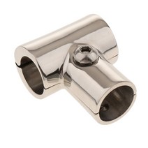bow boat hand rail 90도 티 피팅 22mm tube 스테인레스 스틸 보트 액세서리 해양 요트 카약 보트 실버, 한개옵션0