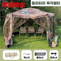 육각 쉘터 그늘막 헥타곤 텐트 자립형 카라반 낚시 빙어 원터치 차박 사각 캠핑 스크린 모기장 겨울 옥타 패밀리 캠핑카, 브라운 헥사곤(카모)