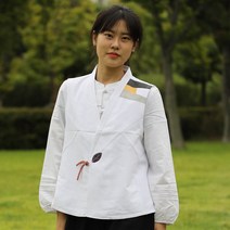 봄 가을 여자 슬라브 배색 낙엽 조끼 생활한복 개량한복