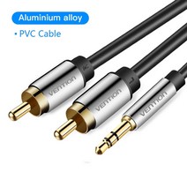 오디오 음향 케이블 젠더 vention rca 3.5mm 2rca 스플리터 rca 잭 3.5 rca 스마트폰 증폭기 홈 시어터 aux rca, 합금 쉘, 협력사, 1.5m