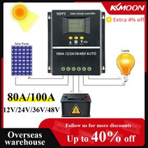 셀 밸런스 리튬 이온 배터리 RC 충전기 100A80A MPPTPWM 태양 광 충전 컨트롤러 12V24V36V48V 자동 도구 LCD 및 듀얼 usb가 있는 PV, 1.12V 24V 36V 48V Auto  100A