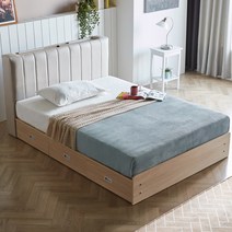 메이슨 LED 평상형 수납 침대프레임 SS/Q (매트리스 별도구매), 소프트그레이