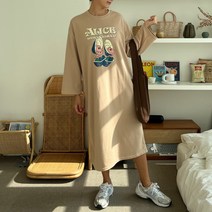 오채(5ch) 여성 엘리스 트윈 세미오버핏 롱 원피스