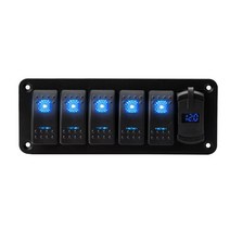샌드위치 판낼 부자재 2 3 4 5 6 8 갱 보트 해양 스위치 패널 12V 방수 4.2A 듀얼 USB 충전기 소켓 LED 디, 02 Green LED, 09 6 Gang with USB