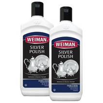 와이만 은 세척액 광택제 반지 목걸이 팔찌 제품 세척 제 8oz(237ml) 2팩 Weiman Silver Polish & Cleaner, 1