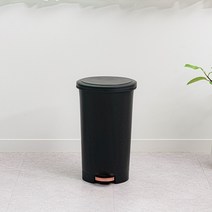 씨에스리빙 시그니처 페달 휴지통 원형 20L, 골드블랙