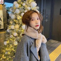 목돌이 짧은목도리 귀여운 리본 여성목도리