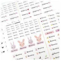 팬더몰 방수 네임스티커 투명1장+흰색1장, 소형(곰 하트)