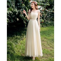 들러리 하객 브라이덜샤워 드레스 봄여름 롱 미디엄 롱 날씬해보이는 -131135