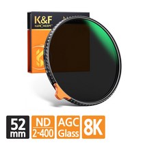 [정품] K&F CONCEPT NANO-X Variable ND2-ND400 가변필터 8K AGC Glass 52mm
