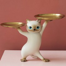 에레디홈 고양이 인테리어 소품 차키 트레이 보관함, 그레이
