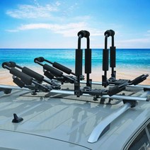 Bonsing 카약 2개 본싱 루프랙 크로스바의 SUV 차량 루프탑 마운트 접이식 캐리어 J 스타일 유니버설 랙 2쌍, 4