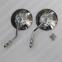 할리 크루저 팻 밥 FXDF 2008-2016 용 오토바이 불꽃 백미러 1 쌍, 02 Chrome