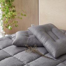 [클푸]알러지케어 베개커버가 필요없는 르우벤 그레이 마이크로 화이바 경추베개솜 40x60, 선택완료