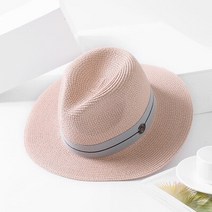 2022 여성을 위한 새로운 여름 파나마 모자 블랙 리본 밀짚 모자 패션 레이디 교회 비치 태양 UV 보호 페도라 311eEA9a5