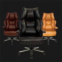 [리더스] 고급 소가죽 중역 의자 체어 고퀄리티 CEO, 마호가니／민자자동우피+매쉬
