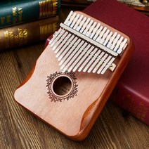 칼림바 17 키 엄지 피아노 나무 mbira 바디 악기 학습 책 피아노 선물, 갈색, 2-협력사