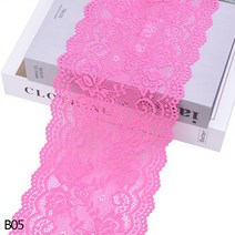인도원단 아프리카 레이스 패브릭 자수 흰색 트림 15cm 리본 의류 탄성 DIY 공예 바느질 용품 12 야드, 05 B05 rose pink_01 1yard