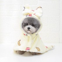 리치독스 강아지망토 겨울옷 망토 고양이 리본망토, 옐로우