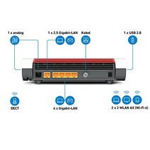 AVM FRITZ!Box 6660 케이블(DOCSIS 3.1 케이블 모뎀 2x2 WLAN AX(Wi-Fi 6) 2 400Mbit/s(5GHz) 및 600Mbit/s(2.4GHz) 1x 2.5기가비트 LAN 포트) -13489, 하나의