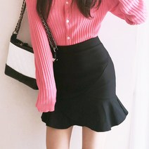 요시아나 [당일발송] 블랙 절개 미니스커트