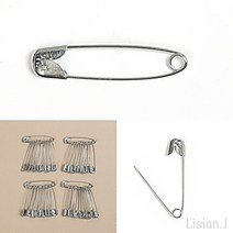 리시안제이 3.5CM 실버 옷핀 40P 고정옷핀 옷가게집기