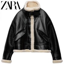 ZARA 겨울 자라 블랙 무스탕 자켓 에코 시어링 레더 점퍼