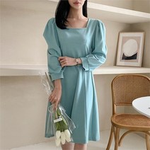 셀러허브 패션 [] 여성 20대 데이트룩 청순한 데일리 퍼프 베이직 미디원피스
