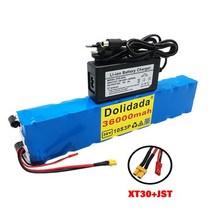 전동킥보드 배터리 36v 10s3p 36000mah 18650 리튬 250w 500w 42v 36ah 전기 스쿠터 m365 bms 맞춤형 플러그에 적합, 파란색