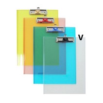 (투명) 걸이형 고리 펜꽂이 클립보드 A4 반투명 컬러 플라스틱 A4판