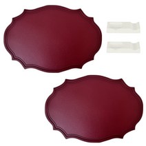 율라라 모던 방수 테이블 매트 2p + 수저받침 2p, 레드, 43 X 30cm