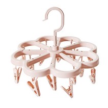 공간활용 360도 회전 16개 빨래집게 원형 미니건조대, 블루